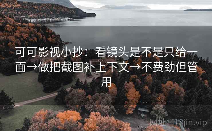 可可影视小抄：看镜头是不是只给一面→做把截图补上下文→不费劲但管用