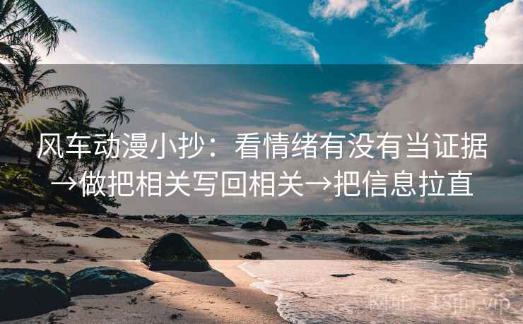 风车动漫小抄：看情绪有没有当证据→做把相关写回相关→把信息拉直